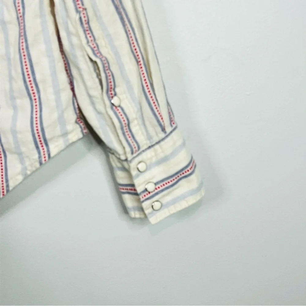True Religion Lightweight Snap Button Striped Shirt Large